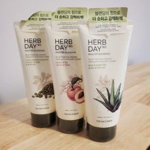 3 X Face Shop Herb Day Master Blending Cleanser, Aloe, Peach & Mung Bean